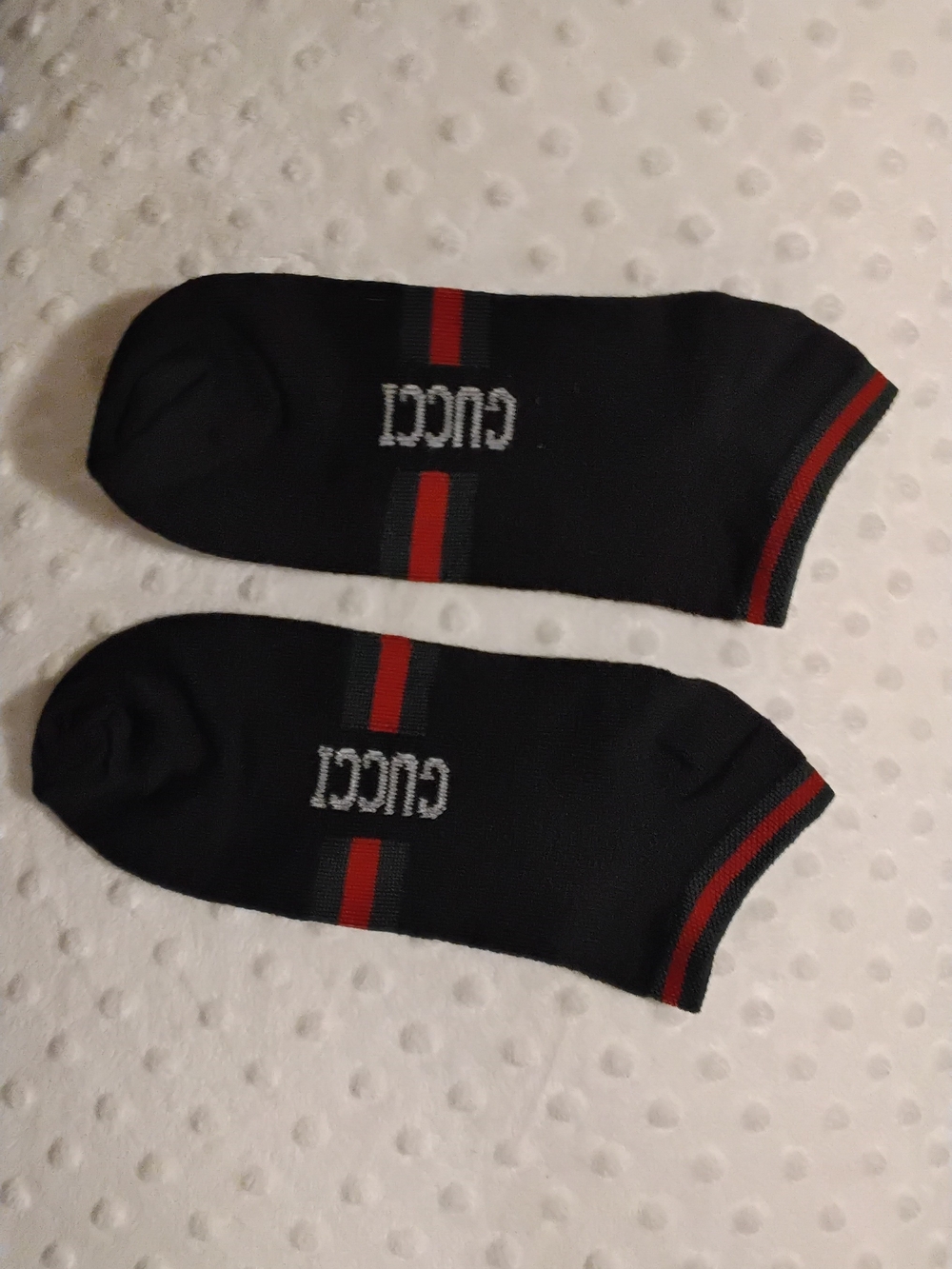 Gucci Black Red-Green Stripe Low-Cut Socks